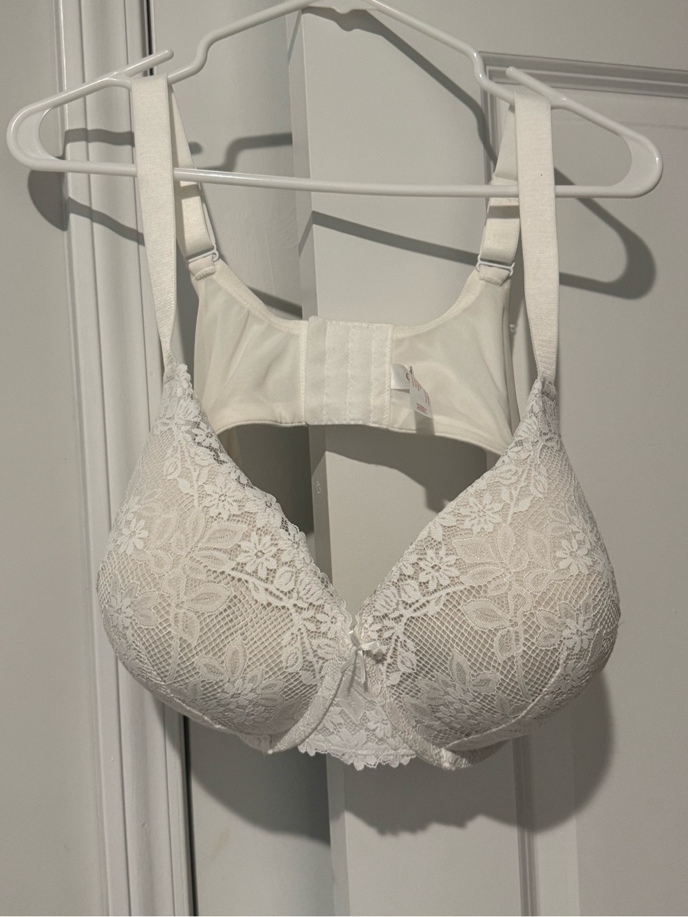 Cacique White Lace Full-Coverage Underwire Bra